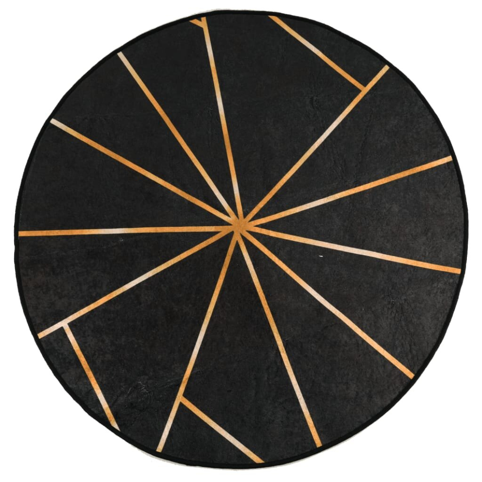 Vidaxl (Black And Gold, 120 Cm) Rug Washable Patchwork Anti Slip Home Floor Carpet Floor Area Rug Mat