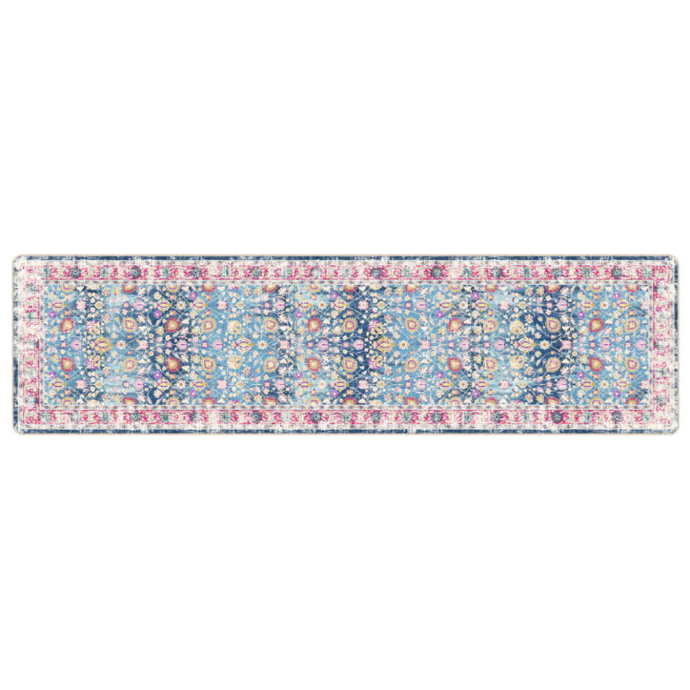 Vidaxl (Blue And Pink, 80 X 300 Cm) Rug Washable Patchwork Anti Slip Home Floor Carpet Floor Area Rug Mat