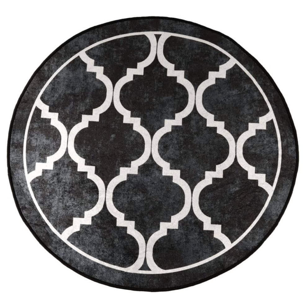 Vidaxl (Black And Dark Grey, 120 Cm) Rug Washable Patchwork Anti Slip Home Floor Carpet Floor Area Rug Mat