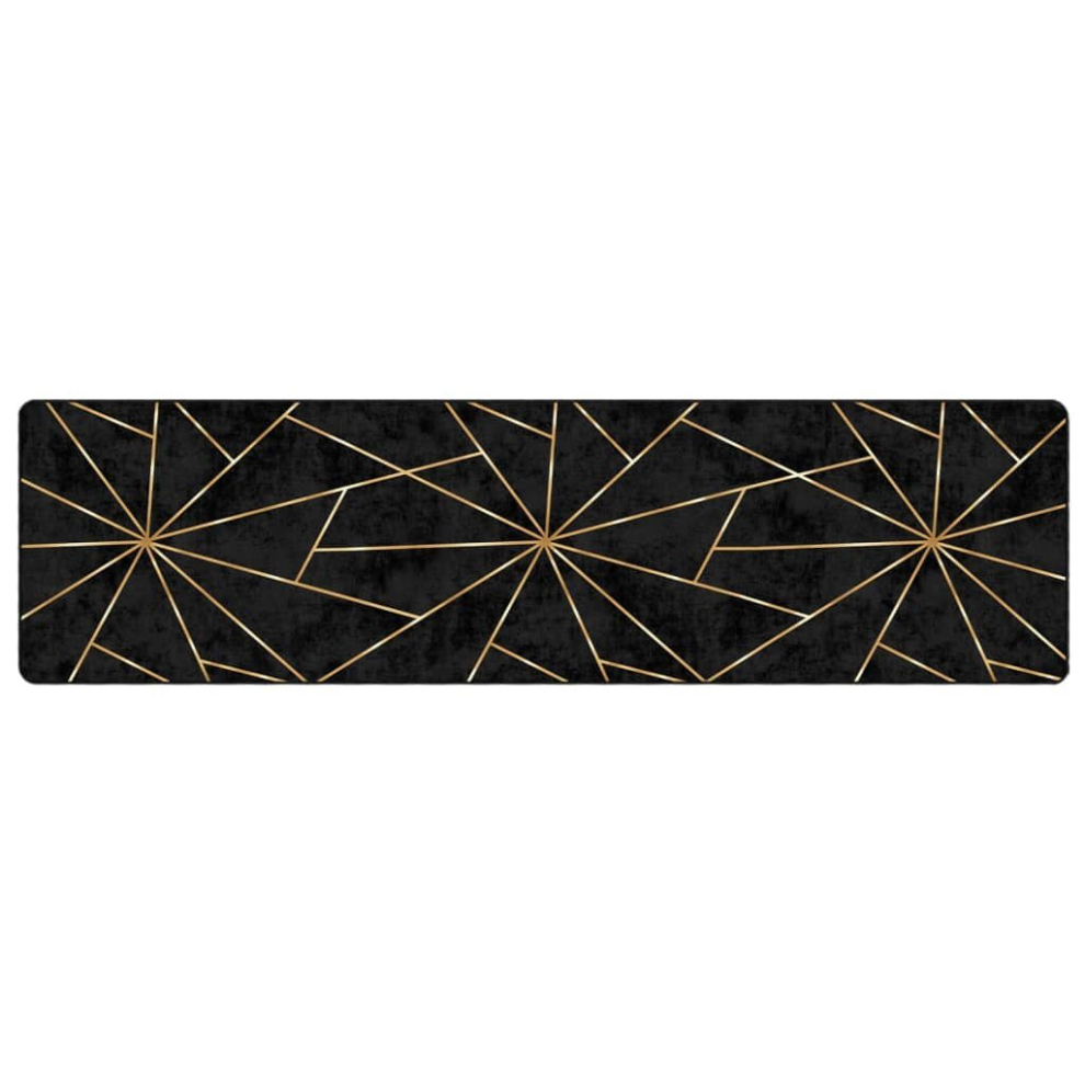 (black and gold, 80 x 300 cm) vidaXL Rug Washable Patchwork Anti Slip Home Floor Carpet Floor Area Rug Mat