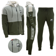 (Medium) Nike Air Mens Tracksuit Full Set Green Hoodie Pant