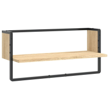 (sonoma oak, 65 x 25 x 30 cm) vidaXL Wall Shelf with Bar Floating Shelf Wall Mounted Shelf Display Wall Rack