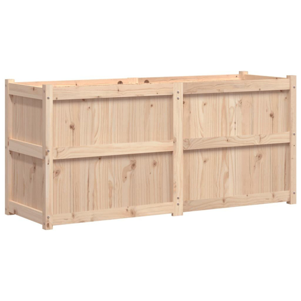 Vidaxl (Natural Pine) Garden Planter Patio Flower Pot Plant Pot Planter Box Solid Wood Pine