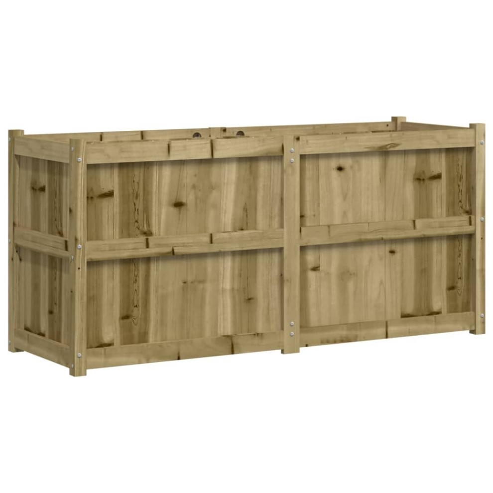 Vidaxl (Natural Impregnated) Garden Planter Patio Flower Pot Plant Pot Planter Box Solid Wood Pine