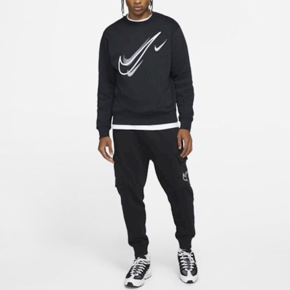 (Small) Nike Black Multi Swoosh Crew Neck Tracksuit