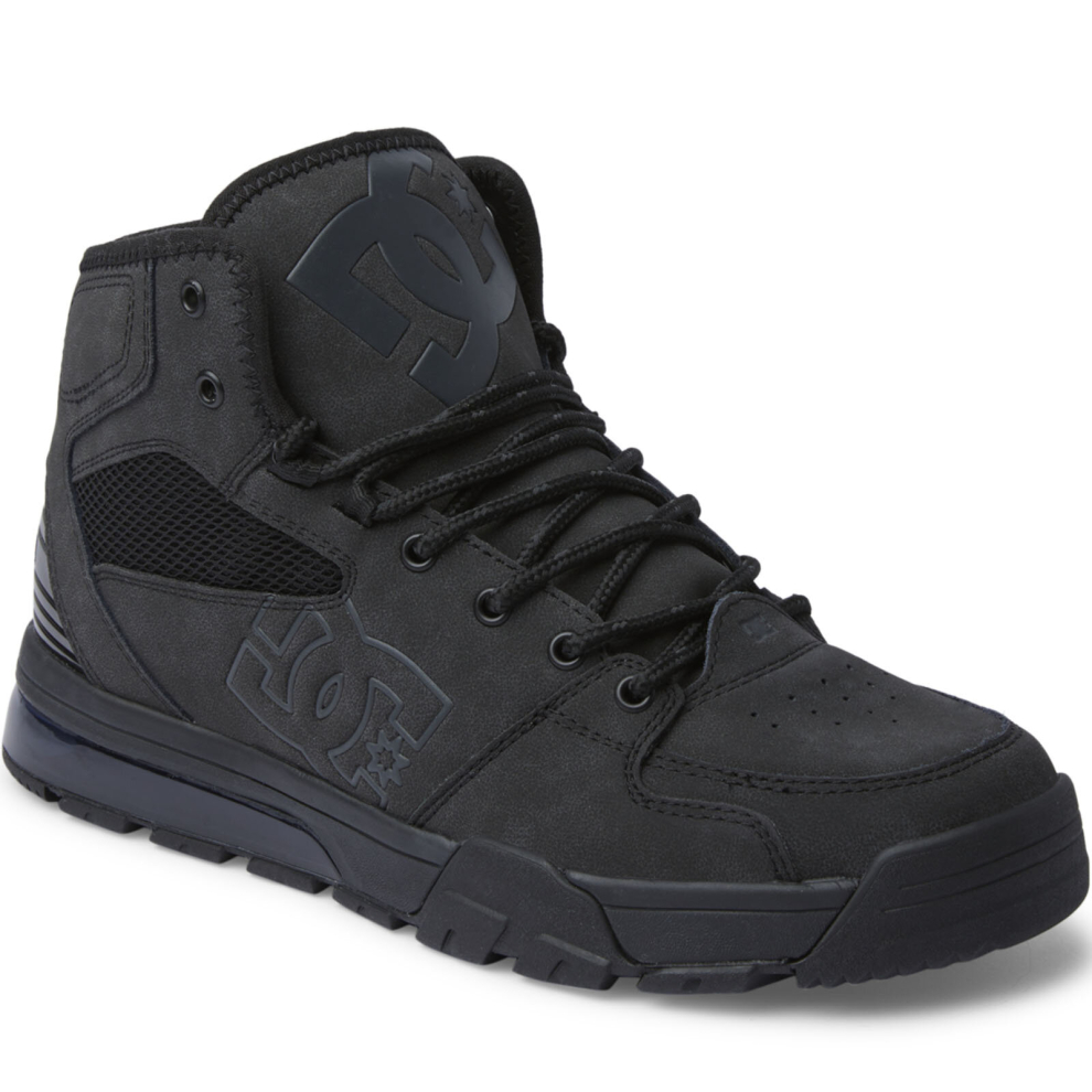 (9 UK, Black) DC Shoes Mens Versatile Mid Rise Leather Lace Up Outdoor Walking Boots - Black