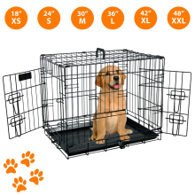 (X Large 42") DOG CAGE PUPPY TRAINING CRATE PET CARRIER SMALL MEDIUM LARGE XL XXL METAL CAGES
