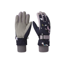 (Navy blue color, M) A Pair Of Children's Gloves Winter Boys And Girls Riding Skiing Playing Snow Waterproof Padded Cotton Gloves