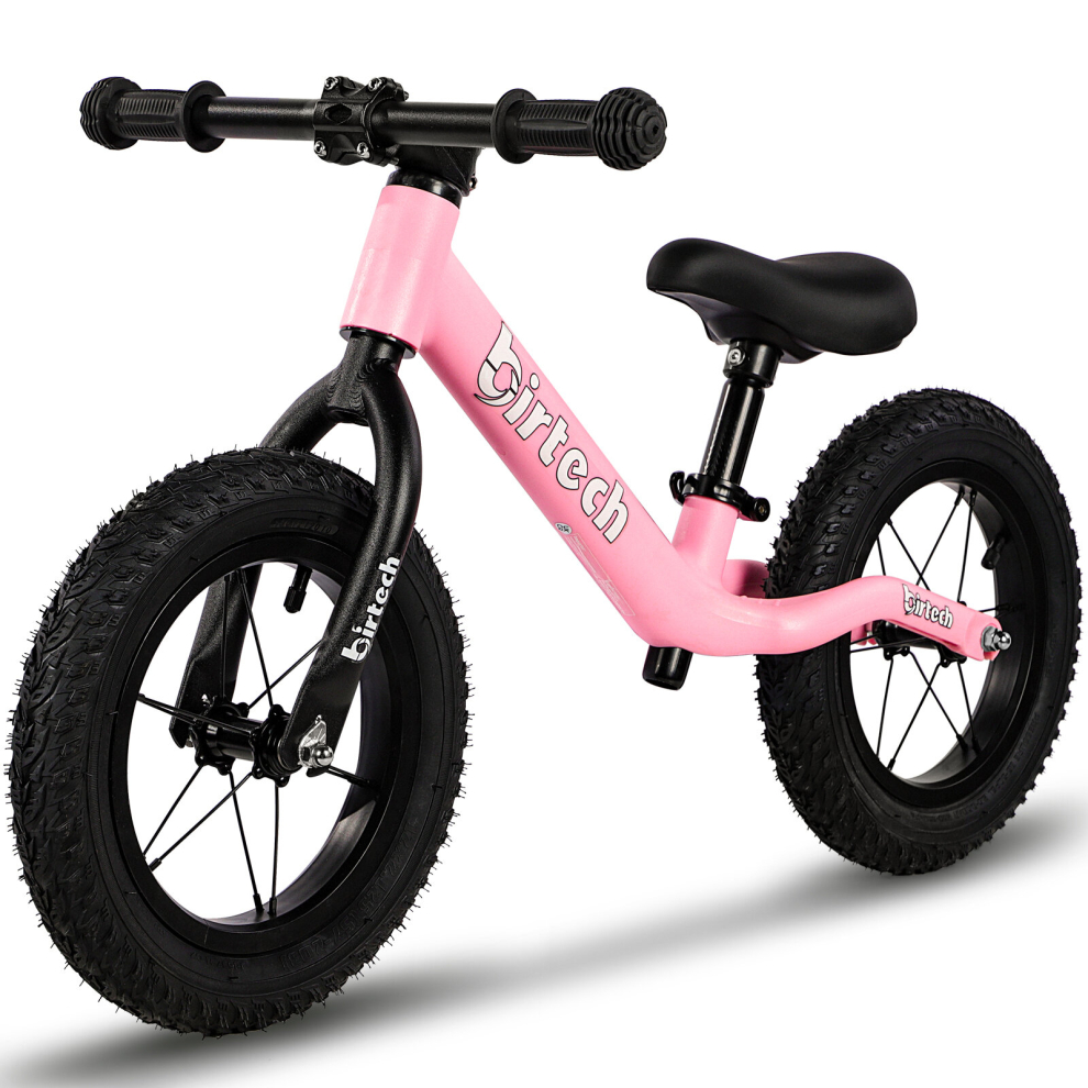 (Pink) 12" Nylon Frame Balance Bike with Air Tires