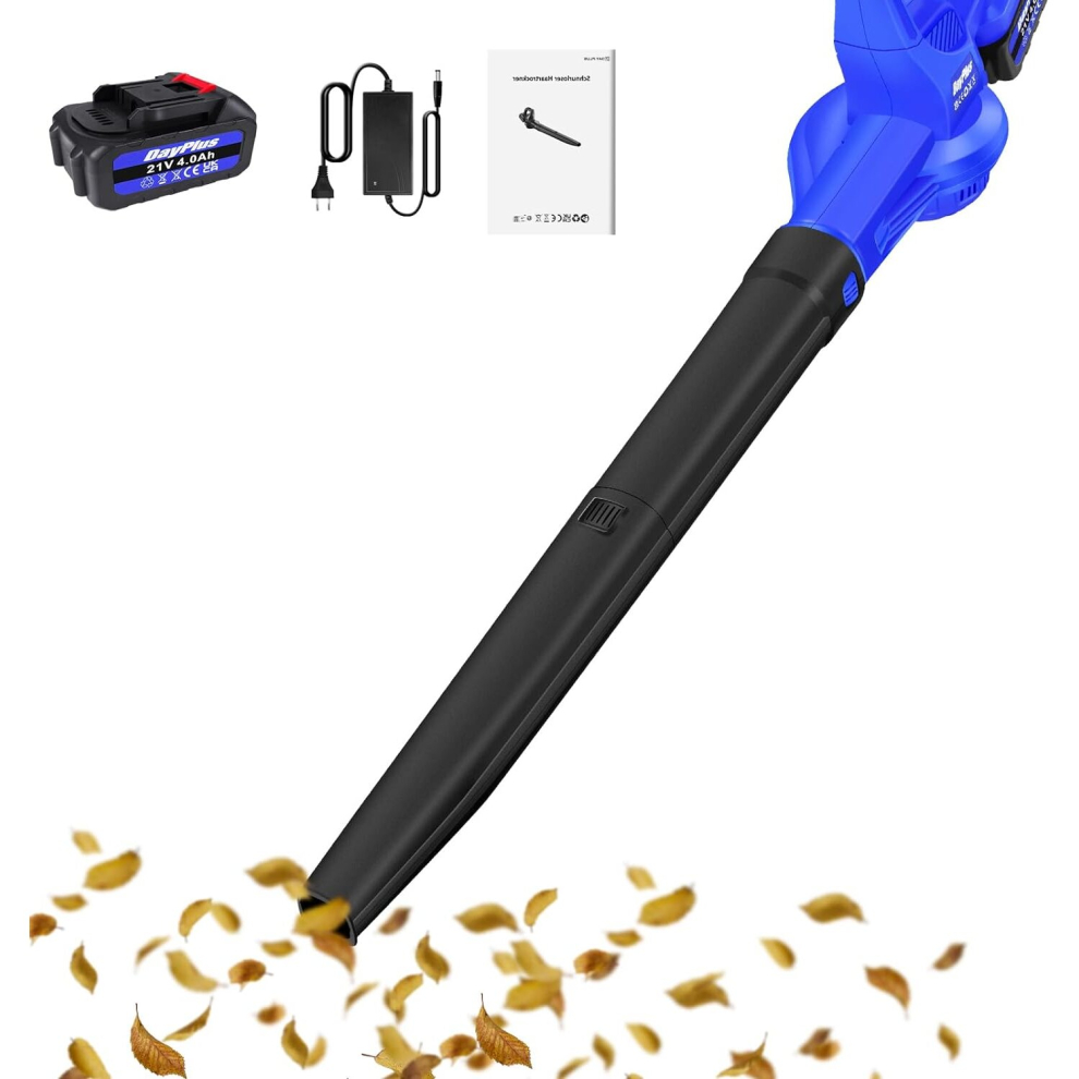 Cordless Garden Leaf Blower 4000MAH Battery-Powered Lightweight Cordless Handheld Blower MAX Airspeed 110mph for Lawn Care, Patio, Yard