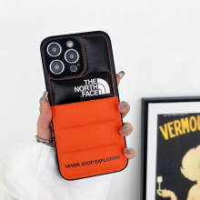 (iPhone 11pro, orange) The new winter down jacket phone case, the protective case is anti-slip and durable