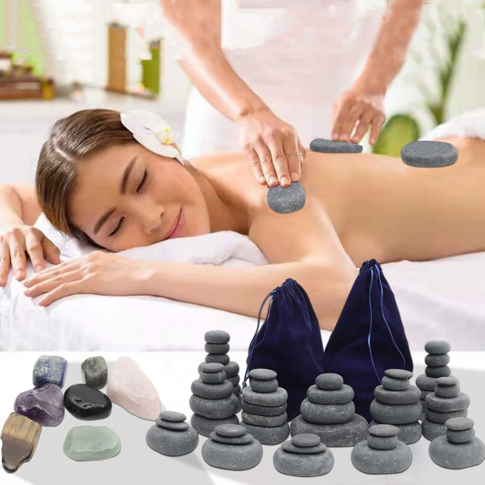 72Pcs Basalt Massage Hot Stone Set for Spa