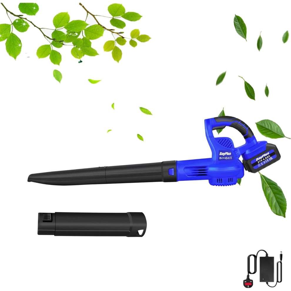 Cordless Leaf Blower and Vacuum Lightweight Battery Powered Garden Blower 4.0Ah Battery & Fast Charger for Leaf Blowers Patio