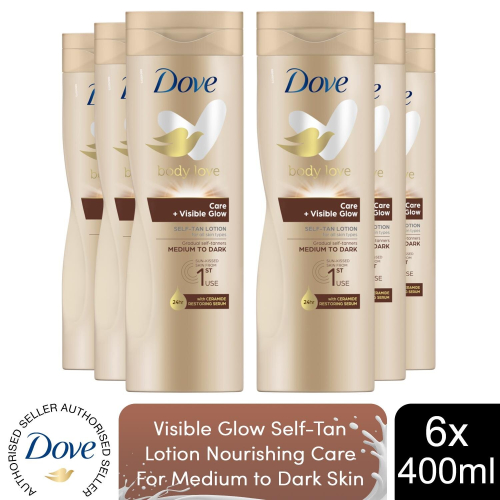 Dove Dove Visible Glow Self-Tan Lotion For Medium-Dark Skin, 6x400ml