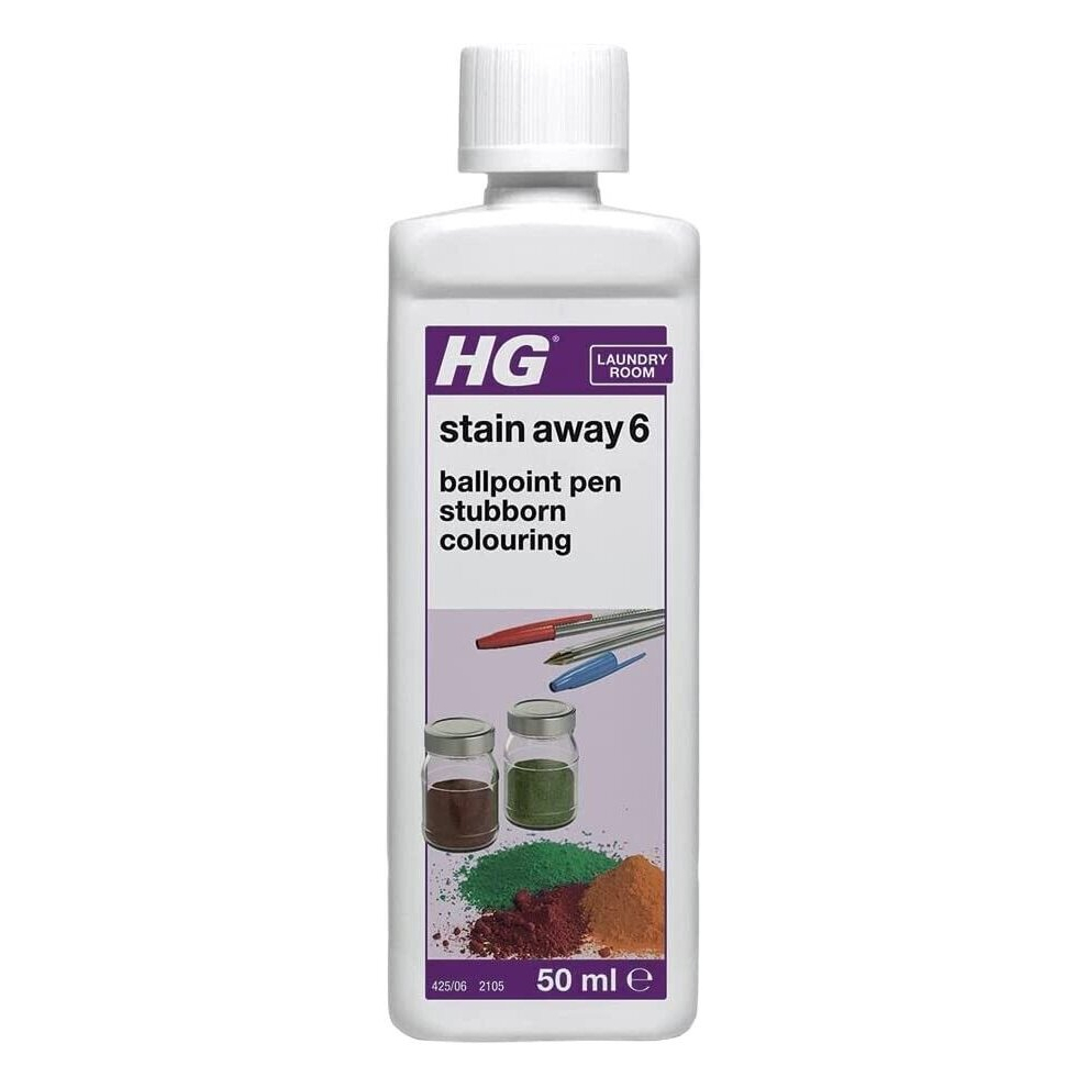 HG Stain Away 6, Removes Ballpoint Pen Ink, Stubborn Marks 50ml