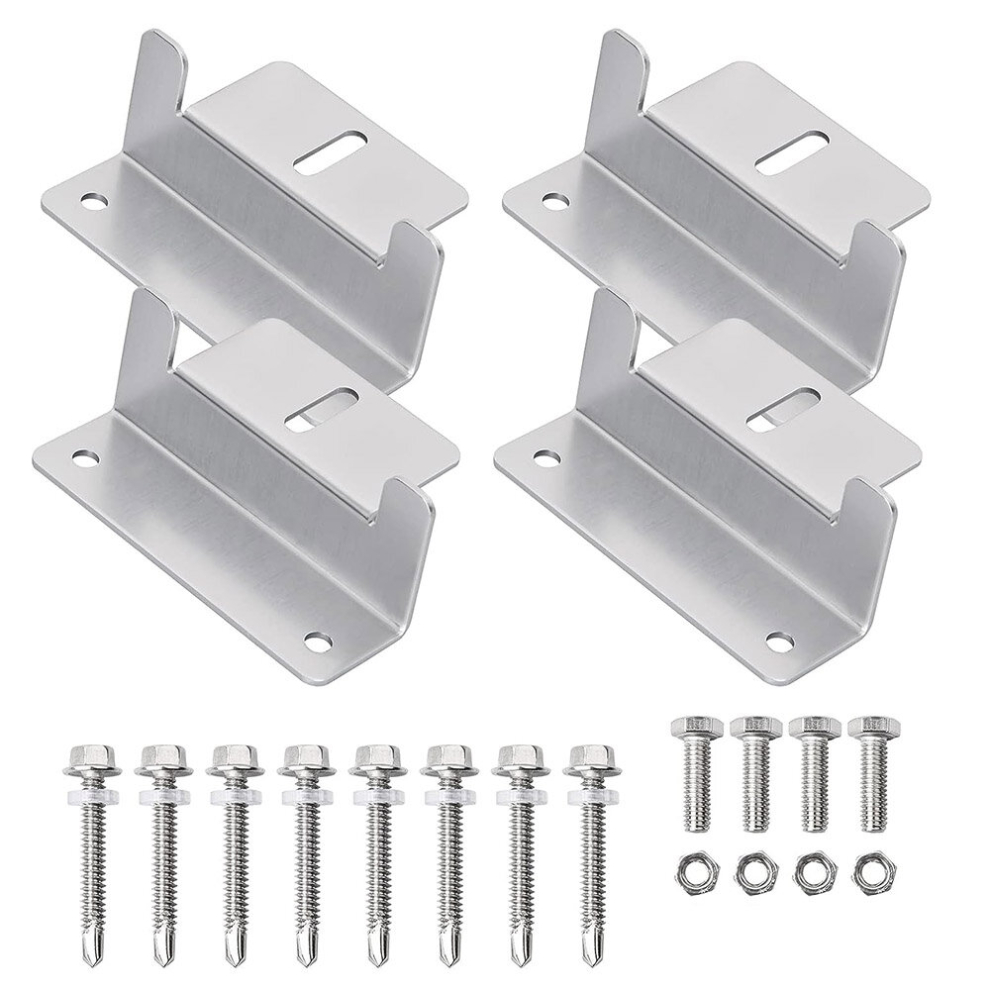 Tmz 4Pcs Solar Panel Z Bracket Mounting Aluminium Fixing Set Roof Home