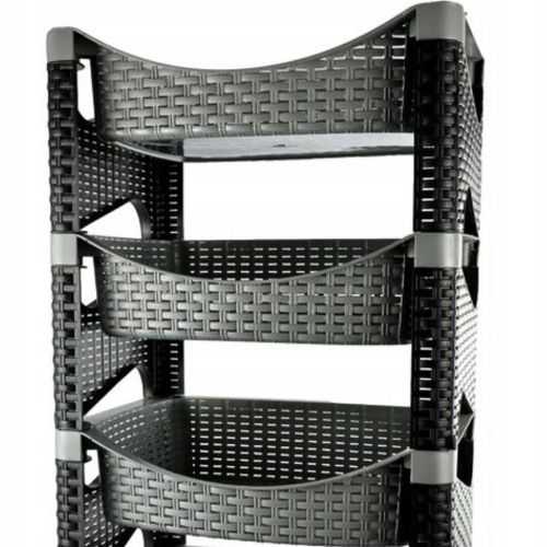 URBN Living (  Anthracite) 4 Tier Shelves Fruit Vegetable Baskets Storage Cart Rack Home Kitchen Organiser 1