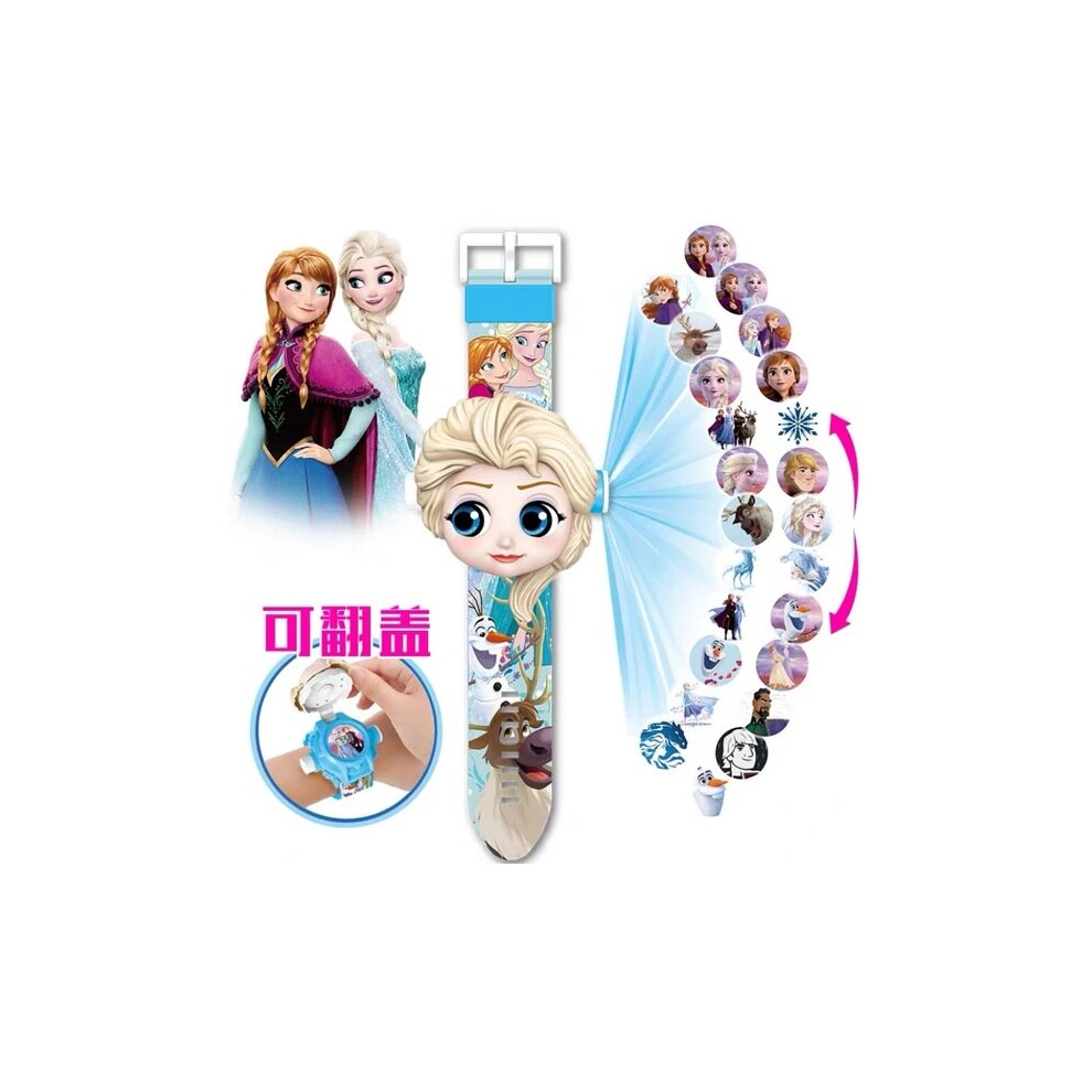 Closkye (Color5) Cartoon Children Watch 3D Projection Cartoon Spider-Man Iron Man Digital Watches Children Watch Toy