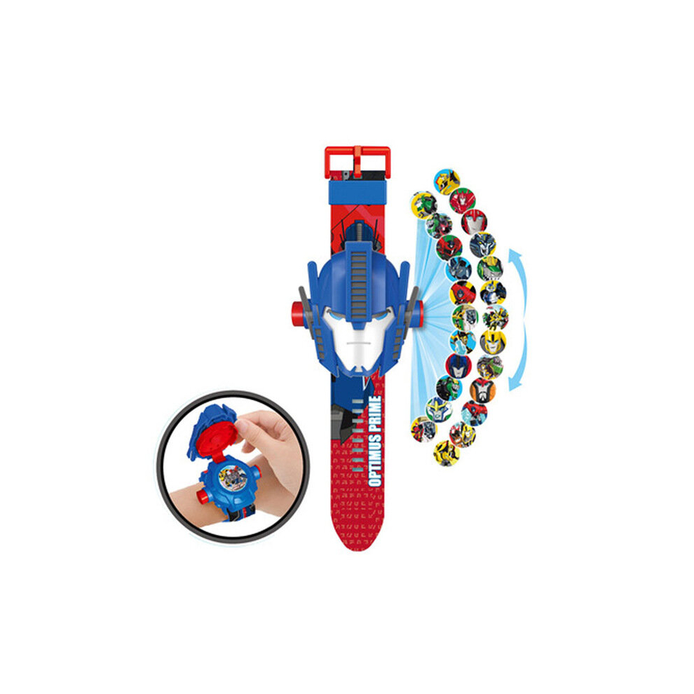 (color9) Cartoon Children Watch 3D Projection Cartoon Spider-man Iron Man Digital Watches Children Watch Toy