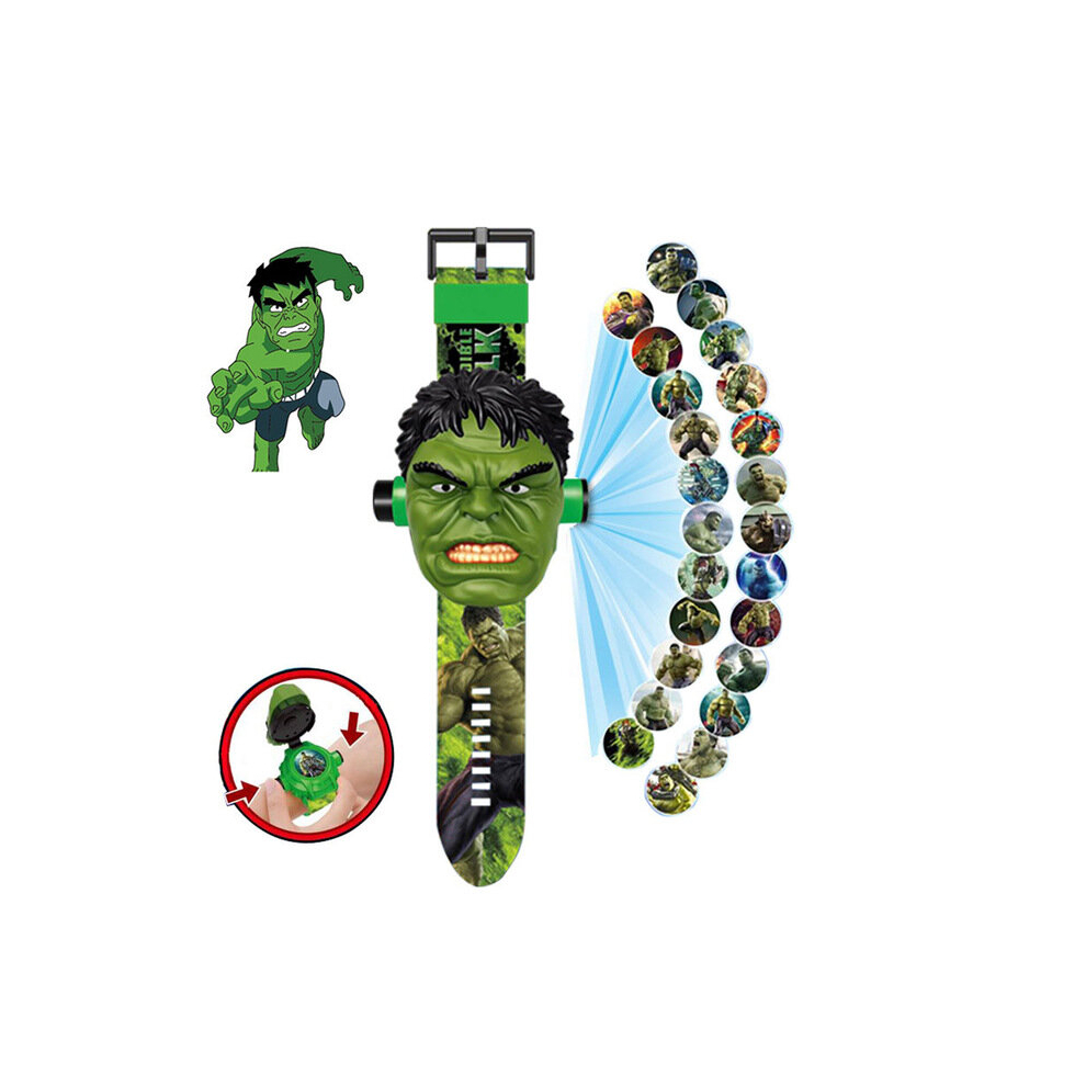 Closkye (Color3) Cartoon Children Watch 3D Projection Cartoon Spider-Man Iron Man Digital Watches Children Watch Toy