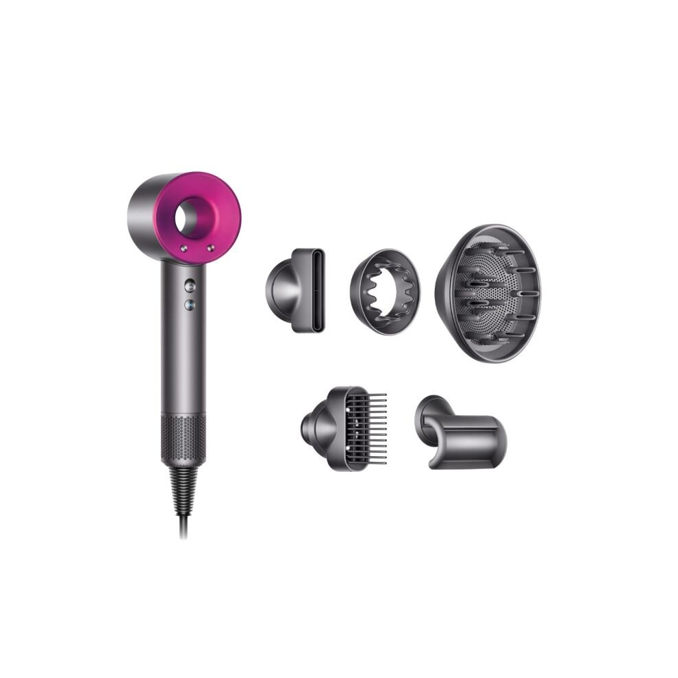 Dyson Hair Dryer IRON/FUCHSIA with FlyAway Attachment HD07 UK