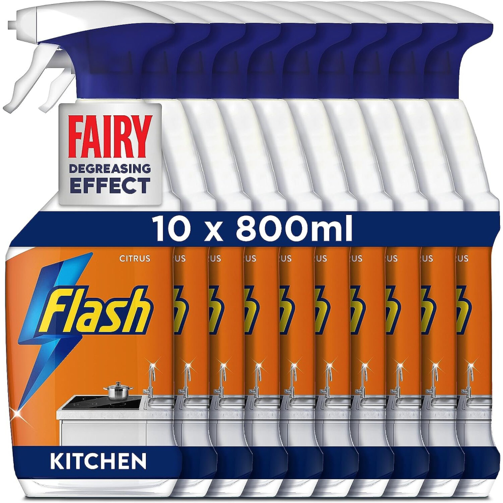 Flash Kitchen Degreaser Cleaning Spray 800ml x 10