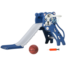 AIYAPLAY 2-in-1 Kids Slide with Side Basketball Hoop - Tiger Blue, 18-36m, EN71, 25kg, 331- 043V00BU