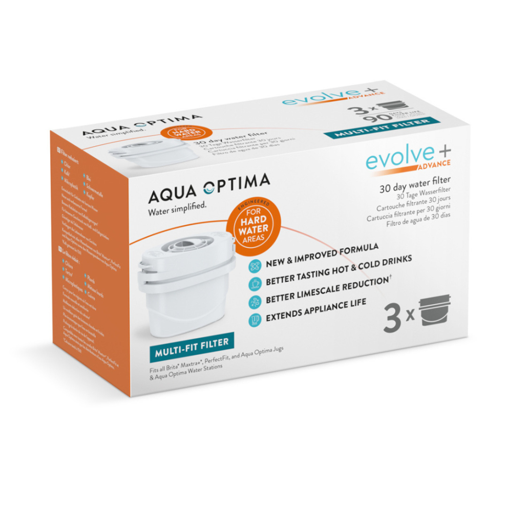Water Filter Cartridge, Evolve+ Advance, Limescale Reduction, 3 pack