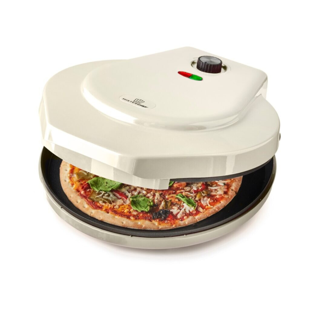 MisterChef Pizza Maker 1000W, 12 Inch / 30cm, 2,3 Metal, Cream