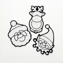 (Christmas Fuzzy Magnets Pack 12) Colouring Craft Sets