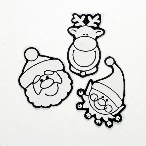 (Christmas Fuzzy Magnets Pack 12) Colouring Craft Sets