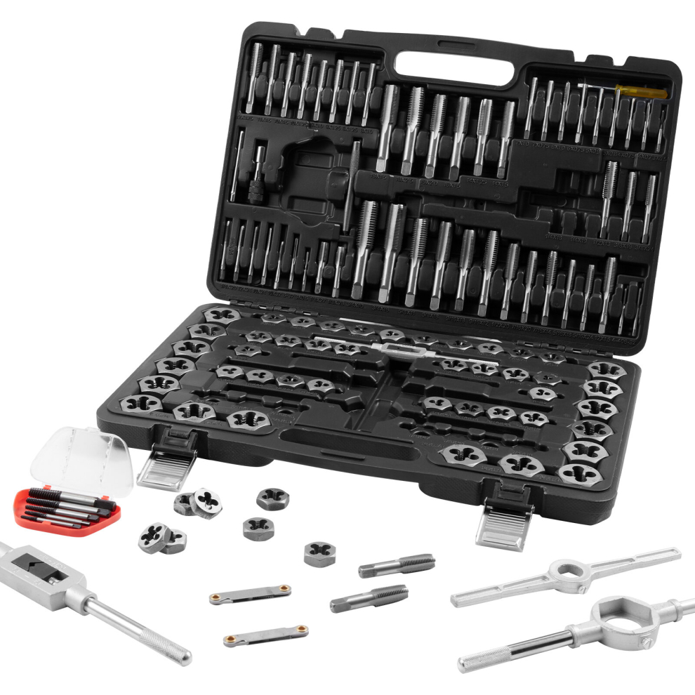 VEVOR Tap and Die Set 116Pcs Metric and SAE Size Bearing Steel Threading Tool