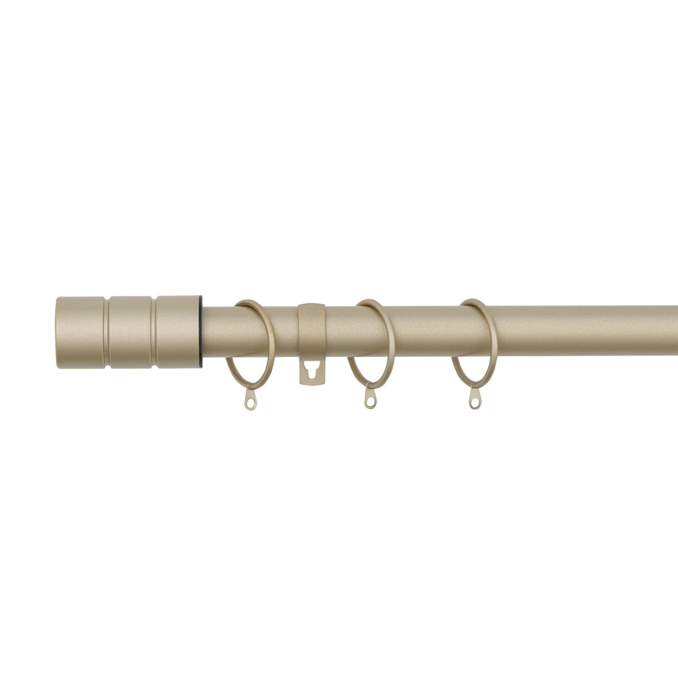 (180cm - 340cm, 71" to 134" Approx) A.Unique Home Plain Barrel Metal Extendable Curtain Pole with Rings and Fittings, In a Variety of Colours and Size