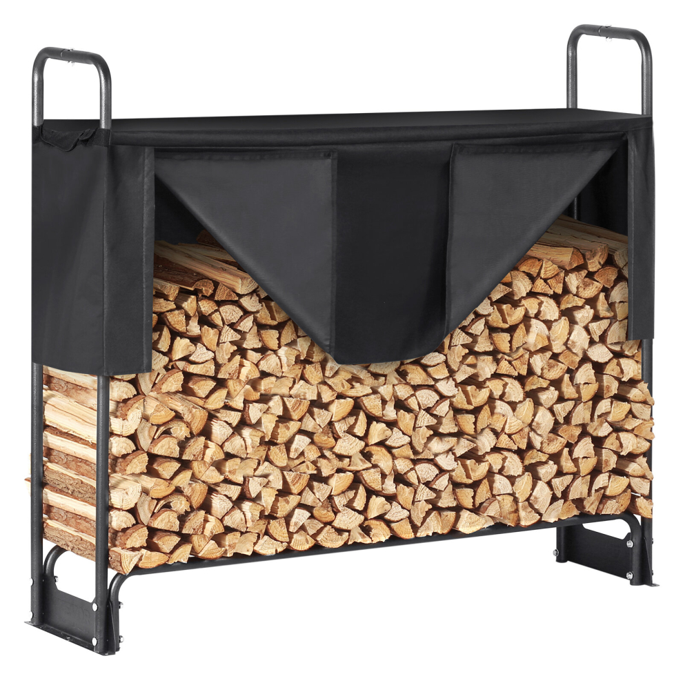 VEVOR 4.3FT Outdoor Firewood Rack with Cover Firewood Holder 52" x 14.2" x 46.1