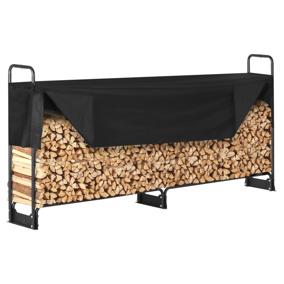 VEVOR 8.5FT Outdoor Firewood Rack with Cover Firewood Holder 102" x 14.2" x 46.1