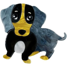 Dog Brooch, Handmade Acrylic Lapel Pin Large Brooch Badge, Bag Pin Gift for Women, Girls, Boys 2.5in*2in