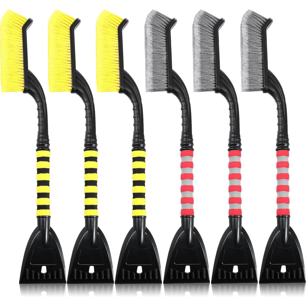 6 Pcs 27" Snow Brush And Ice Scrapers For Car Snow Scraper And Brush With Foam Grip Detachable Ice Scraper For Car Suv And Truck 7770197843386