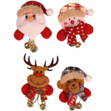 4pcs Light Up Christmas Brooches LED Light Up Badge Light Up Brooch Jingle Bell Santa Claus Elk Snowman Bear Red Theme Party Corsage Hat Set for Niece