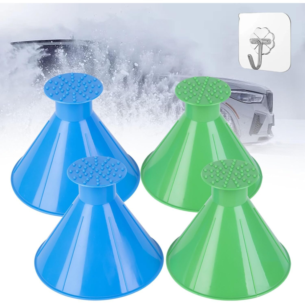 Car Ice Scraper,4 Pieces Car Windshield Ice Scraper,Car Snow Plow,2 In 1 Multifunctional Car Windshield Ice Scraper,Ice And Snow Windshield Scraper 7770197844307