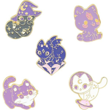 cat and blue rabbit animal pin, personalized animated enamel pin set, brooch, lapel, buckle, hat, clothing accessories, birthday gift, Christmas gift