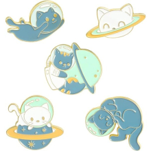 cat and blue rabbit animal pin, personalized animated enamel pin set, brooch, lapel, buckle, hat, clothing accessories, birthday gift, Christmas gift