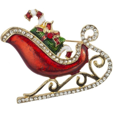 Festive Christmas Santa Sleigh Ride Sleigh Gift Pin