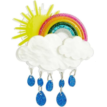 Rainbow Cloud Brooch Women Girls Acrylic Sun Raindrop Pendant Pin Clip Lapel Shawl Shirt Scarf Dress Jacket Backpack Brooch Pin Jewelry Gift Birthday