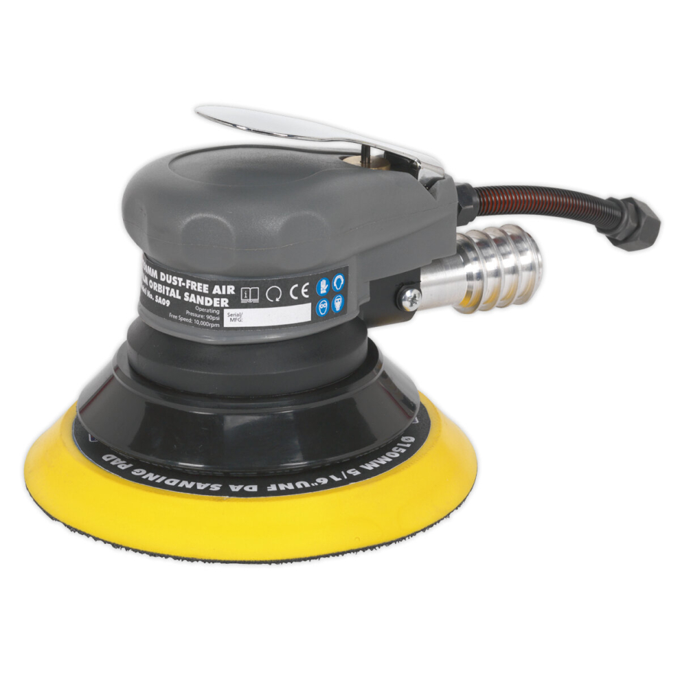 Sealey Sa09 Air Palm Orbital Sander 150Mm Dust-Free