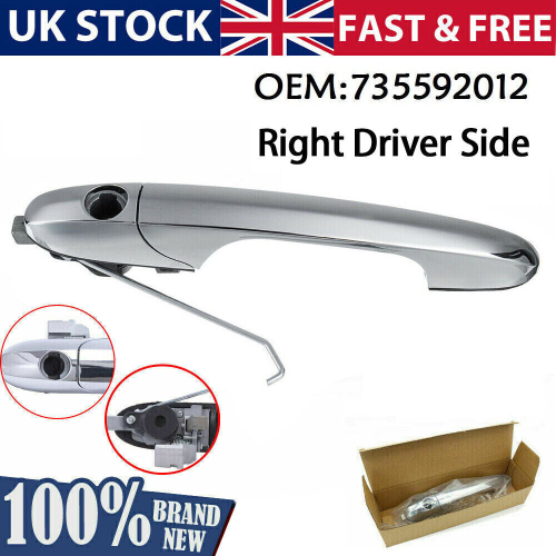 Drivers Side Outer Door Handle Chrome Offside 735592012 for Fiat 500 1