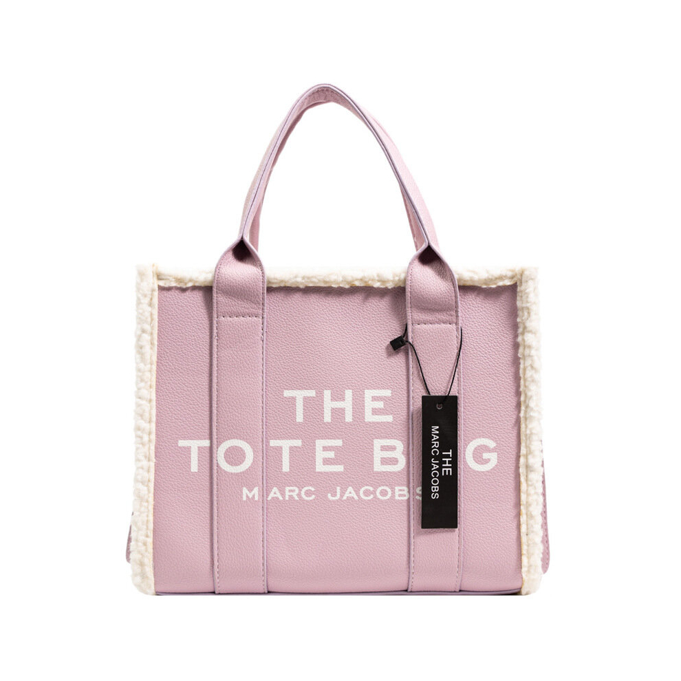 (PINK) Women Designer Handbags Laptop Tote Bag Large PU Leather Shoulder Bag 