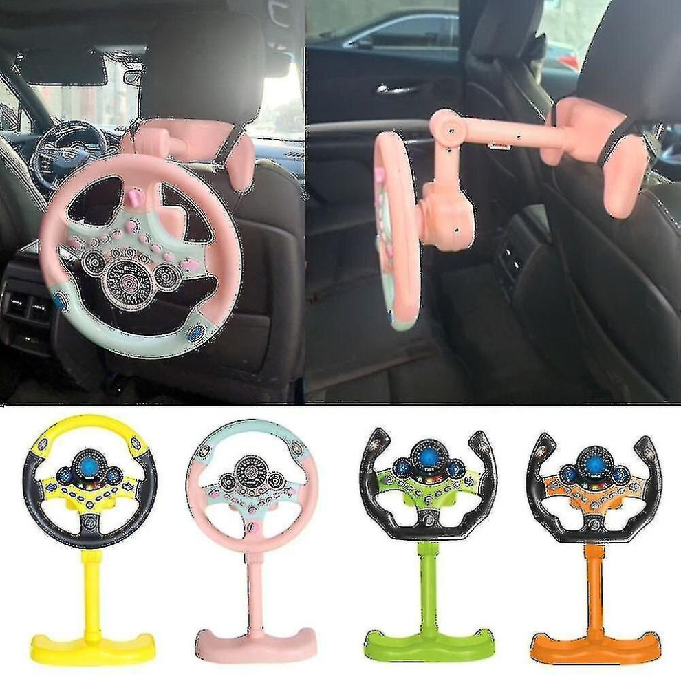 () Electric Simulation Steering Wheel Toy With Sound And Educational Car Toy Child Car Simulation Toy Orange/Light