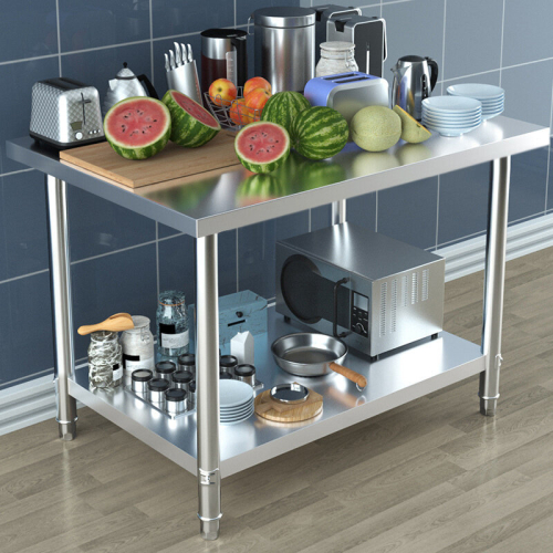 Living And Home 2 Tier Commercial Kitchen Prep & Work Stainless Steel Table 2
