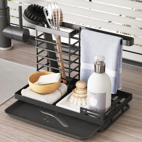 Kitchen Sink Caddy Organiser,Sponge Holder for Sink Tidy,Washing up