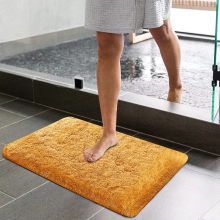 (50cm x 80cm (1ft 6" x 2ft 6")-Bath Mats, Mustard/Ochre) Non Slip Rugs Shaggy Thick Large Living Room Rugs Bedroom Carpets Hallway Runner & Bath Door Mats